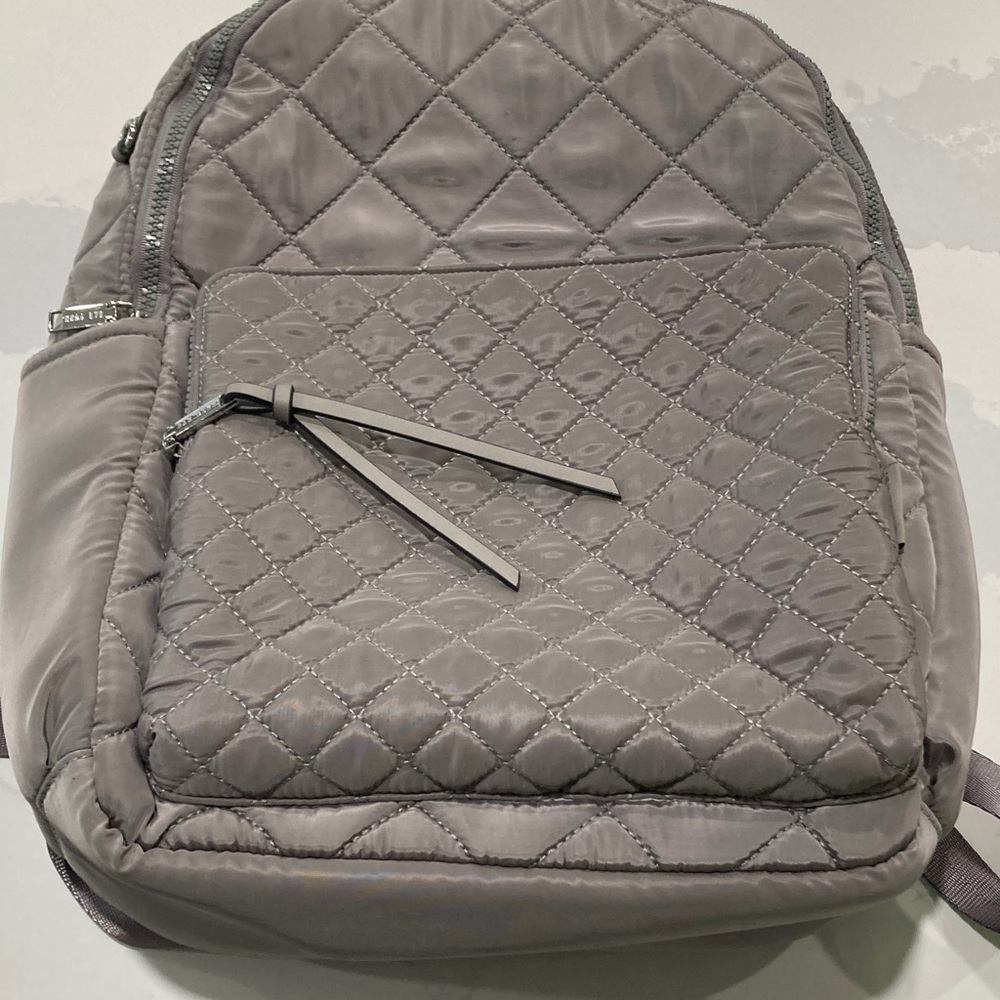 Gray Quilted Men's Backpack - Picture 3 of 7